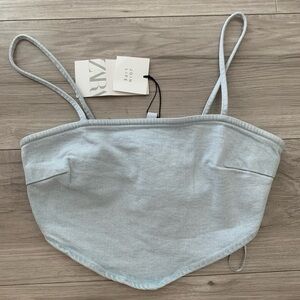 Zara denim handkerchief top NWT